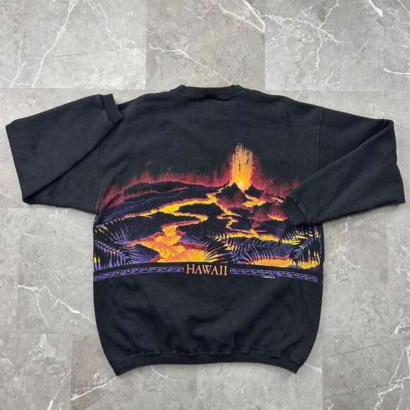 Vintage Volcanos National Park Sweatshirt Mens Medium AOP All Over Print Hawaii - Picture 2 of 8